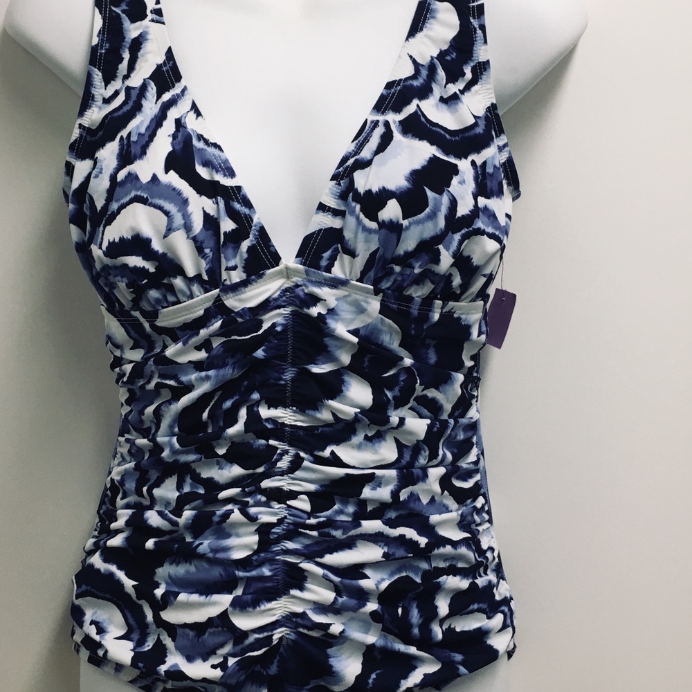 NWOT $140 TOMMY BAHAMA 8 1-PIECE Swim Suit Shirred